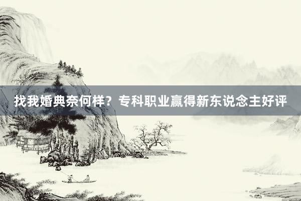 找我婚典奈何样？专科职业赢得新东说念主好评